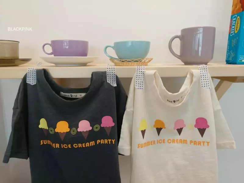 Black Pink - Korean Children Fashion - #kidsstore - Icecream Slub Tee - 9