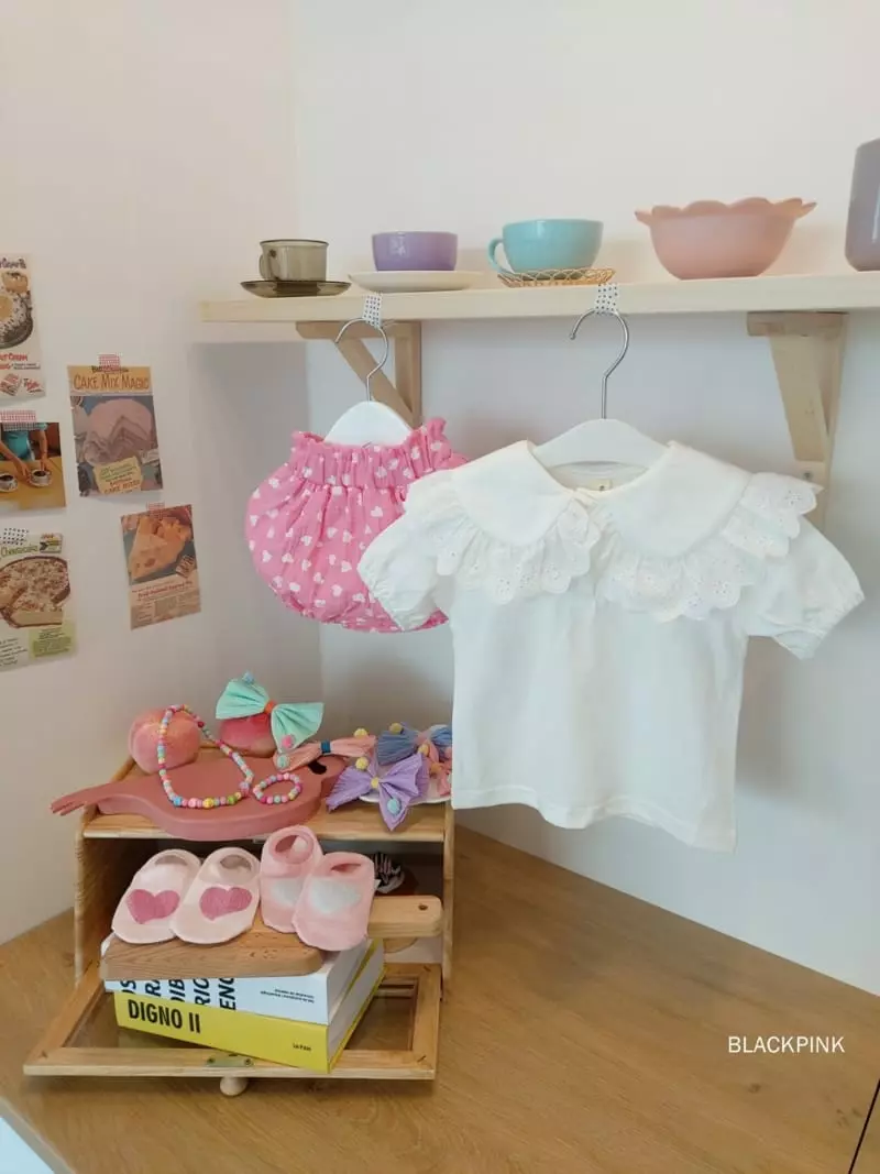 Black Pink - Korean Children Fashion - #kidzfashiontrend - Big Collar Tee - 5