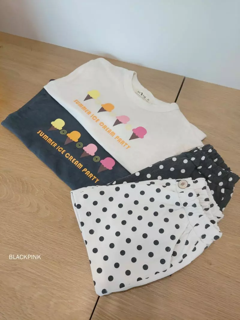 Black Pink - Korean Children Fashion - #kidzfashiontrend - Icecream Slub Tee - 10