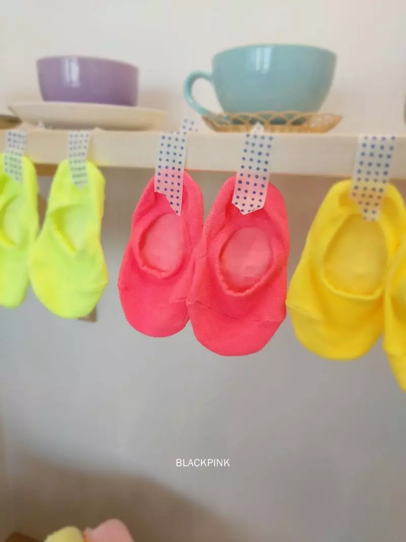 Black Pink - Korean Children Fashion - #minifashionista - Cool Neon Socks - 5
