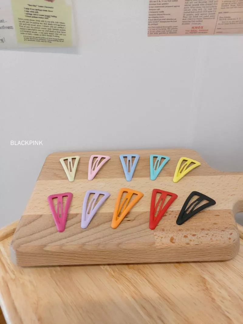 Black Pink - Korean Children Fashion - #minifashionista - Triangle Hairpin