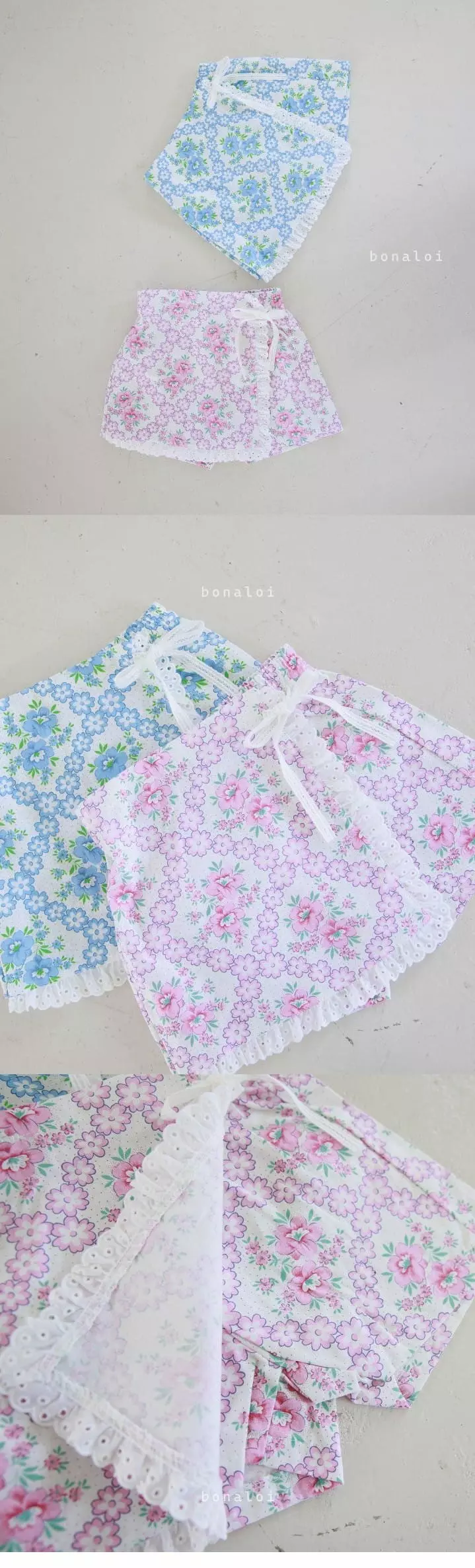 Bonaloi - Korean Children Fashion - #childrensboutique - Lace Wrap Skrit Pants - 3