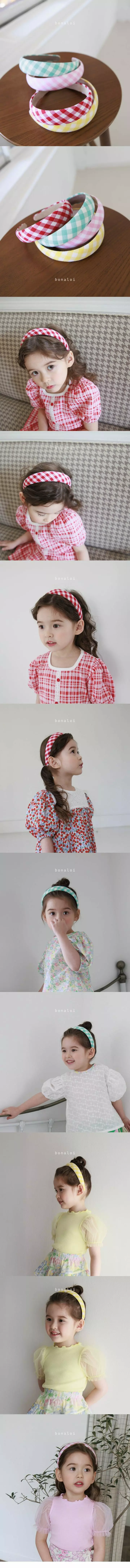 Bonaloi - Korean Children Fashion - #magicofchildhood - Check Hairband - 2