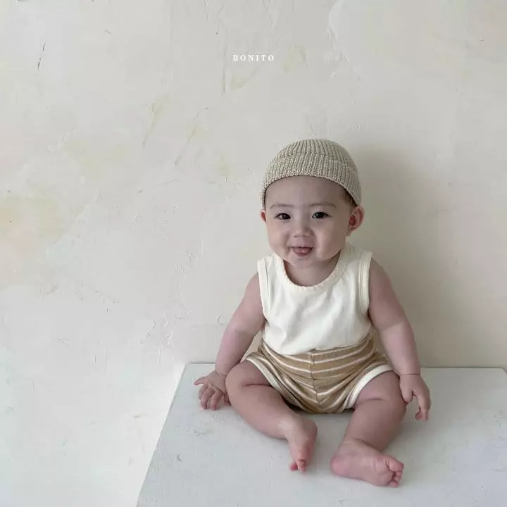 Bonito - Korean Baby Fashion - #babyboutique - Bebe Stripes Terry Shorts - 3