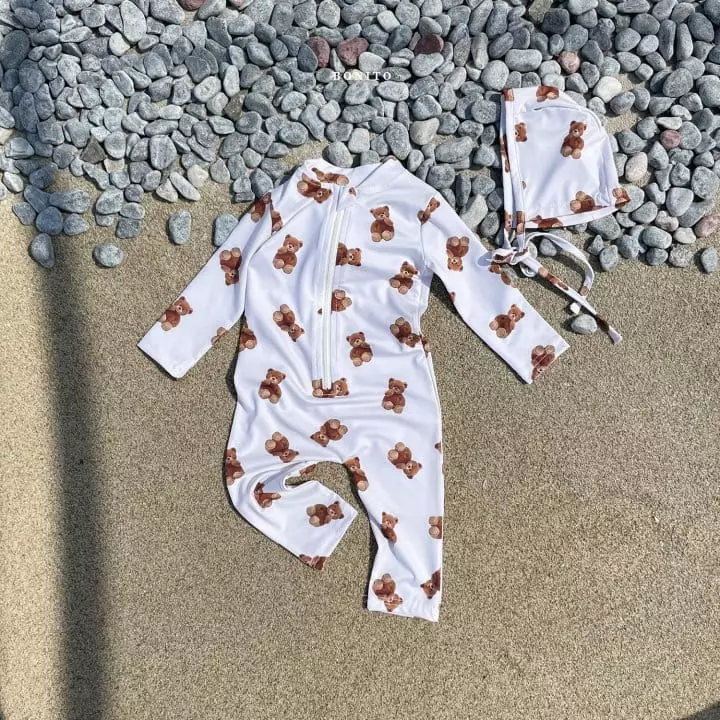 Bonito - Korean Baby Fashion - #babyfever - Bebe Kid Bear Rashguard Set - 3