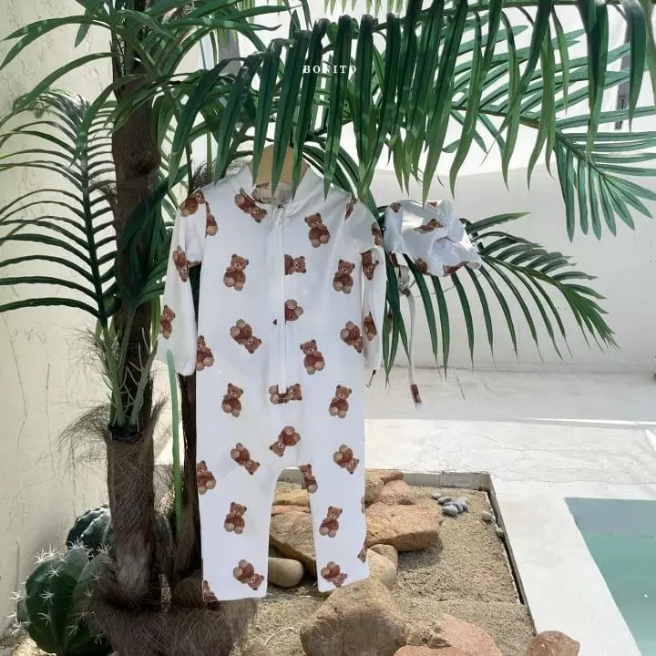 Bonito - Korean Baby Fashion - #babyoninstagram - Bebe Kid Bear Rashguard Set - 6