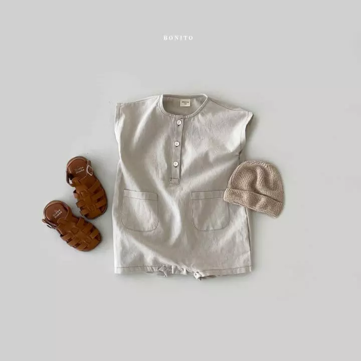 Bonito - Korean Baby Fashion - #babyoutfit - Bebe Linen Danjak Bodysuit - 3