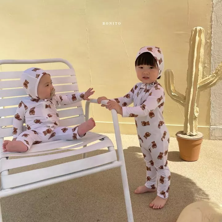 Bonito - Korean Baby Fashion - #onlinebabyshop - Bebe Kid Bear Rashguard Set - 12