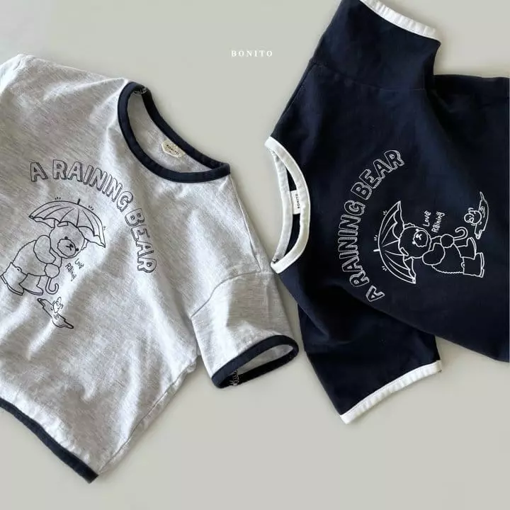 Bonito - Korean Children Fashion - #stylishchildhood - Kid Rain Bear Piping Tee - 4