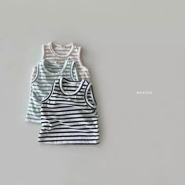Bonito - Korean Children Fashion - #fashionkids - Kid Stripes Piping Sleeveless