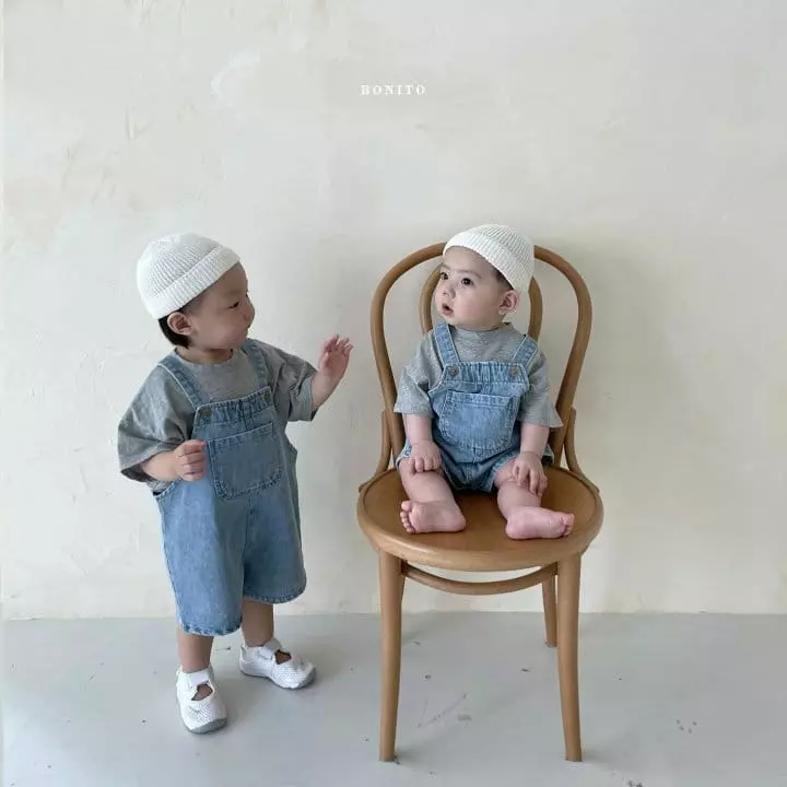 Bonito - Korean Children Fashion - #kidsshorts - Kid Boni Dungarees Denim - 12