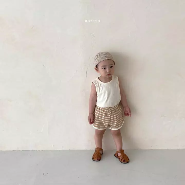 Bonito - Korean Children Fashion - #littlefashionista - Kid Stripes Terry Shorts - 12