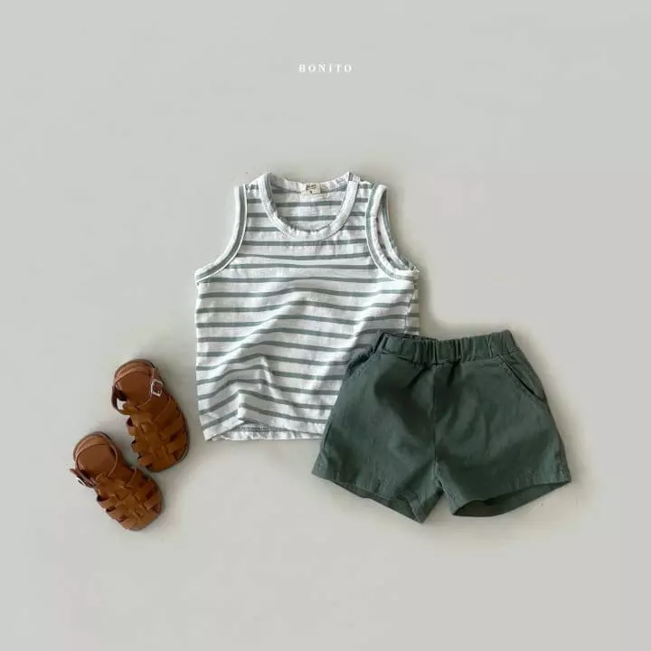 Bonito - Korean Children Fashion - #littlefashionista - Kid Stripes Piping Sleeveless - 6