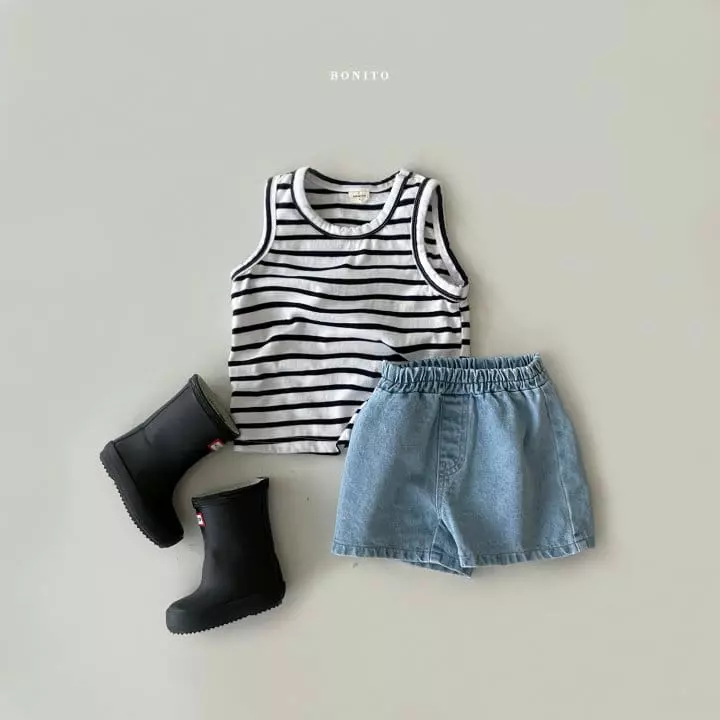 Bonito - Korean Children Fashion - #magicofchildhood - Kid Stripes Piping Sleeveless - 7