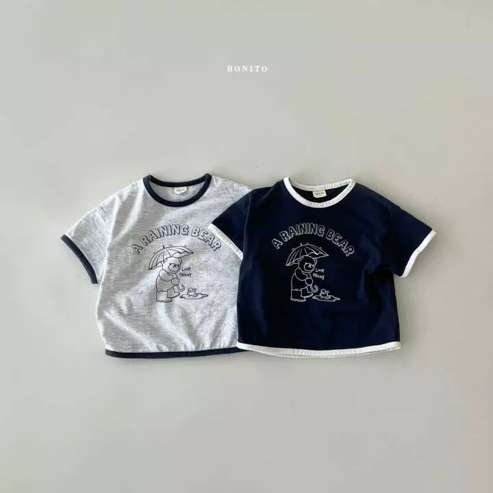 Bonito - Korean Children Fashion - #todddlerfashion - Kid Rain Bear Piping Tee