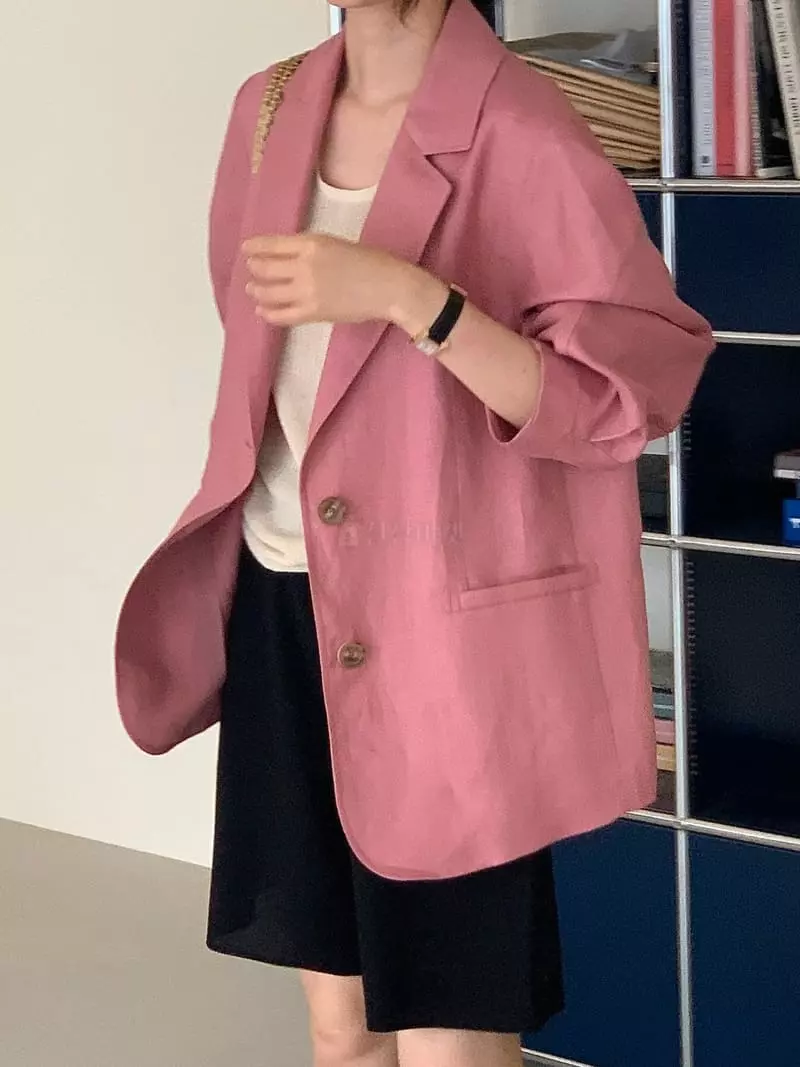 Bowen - Korean Women Fashion - #shopsmall - Linen Jacket - 6