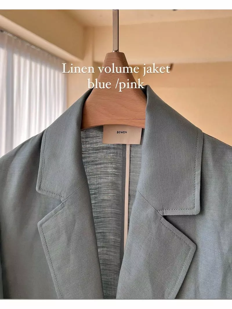 Bowen - Korean Women Fashion - #vintageinspired - Linen Jacket