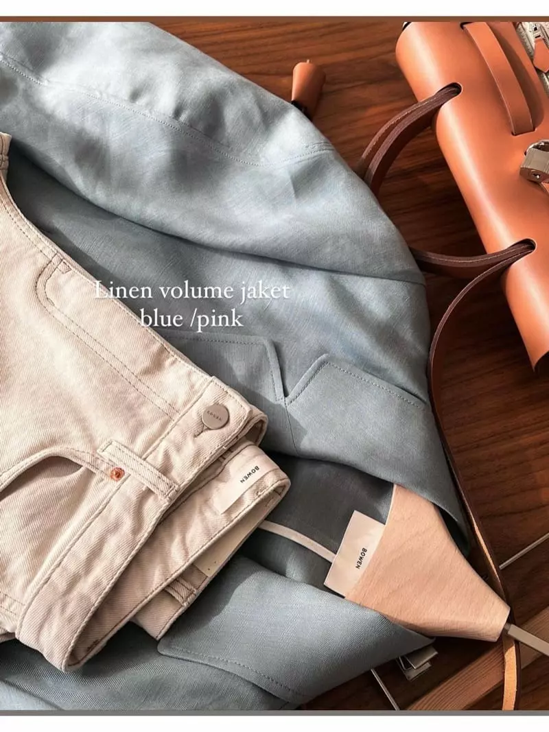 Bowen - Korean Women Fashion - #vintagekidsstyle - Linen Jacket - 2