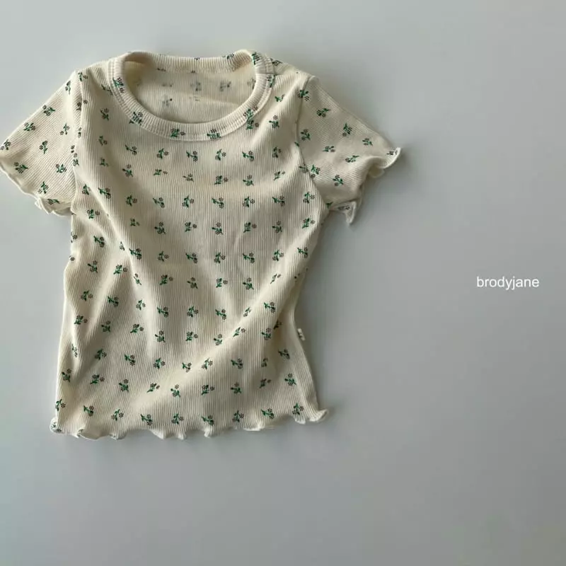 Brody Jane - Korean Children Fashion - #designkidswear - Small Flower Frill Short Sleeves Easywear