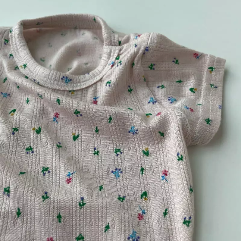 Brody Jane - Korean Children Fashion - #minifashionista - Flower Eyelet Knit Short Sleeves Easywear - 7