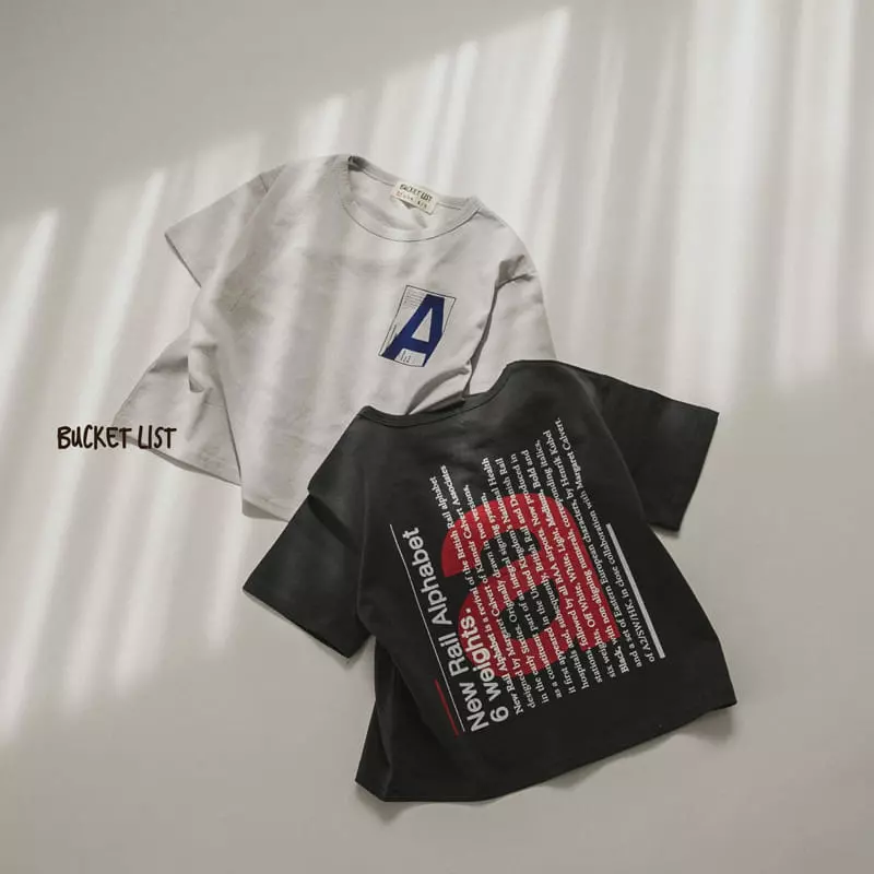 Bucket List - Korean Children Fashion - #Kfashion4kids - Alpabet Silket Tee - 7