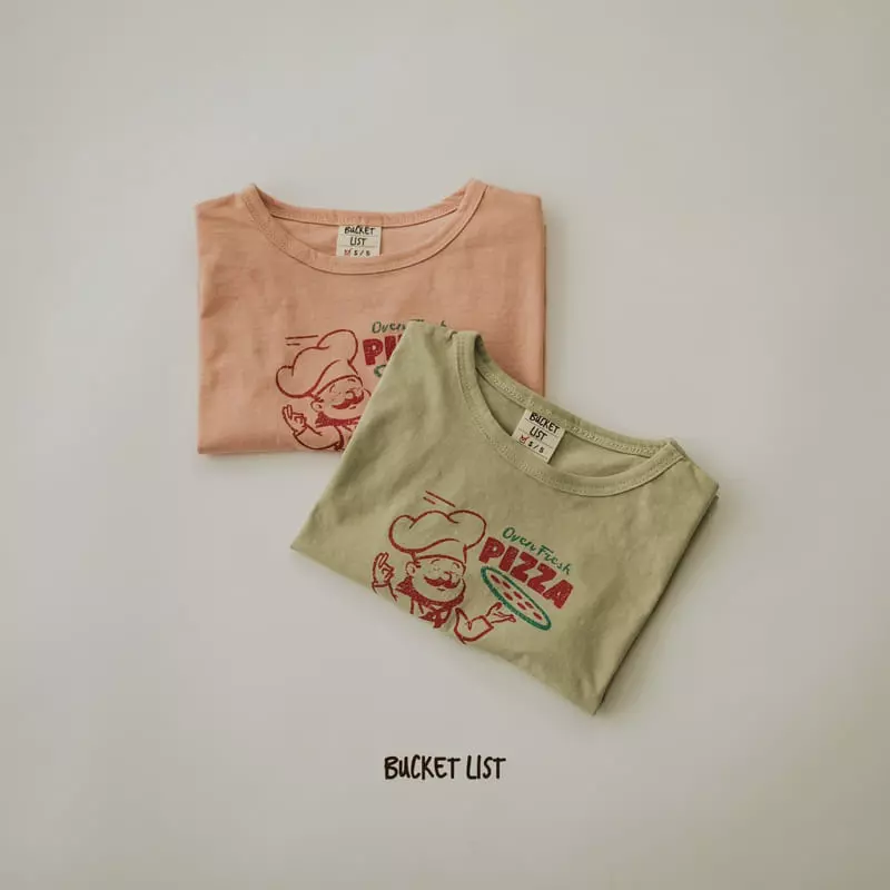 Bucket List - Korean Children Fashion - #childofig - Pizza Silket Tee - 2