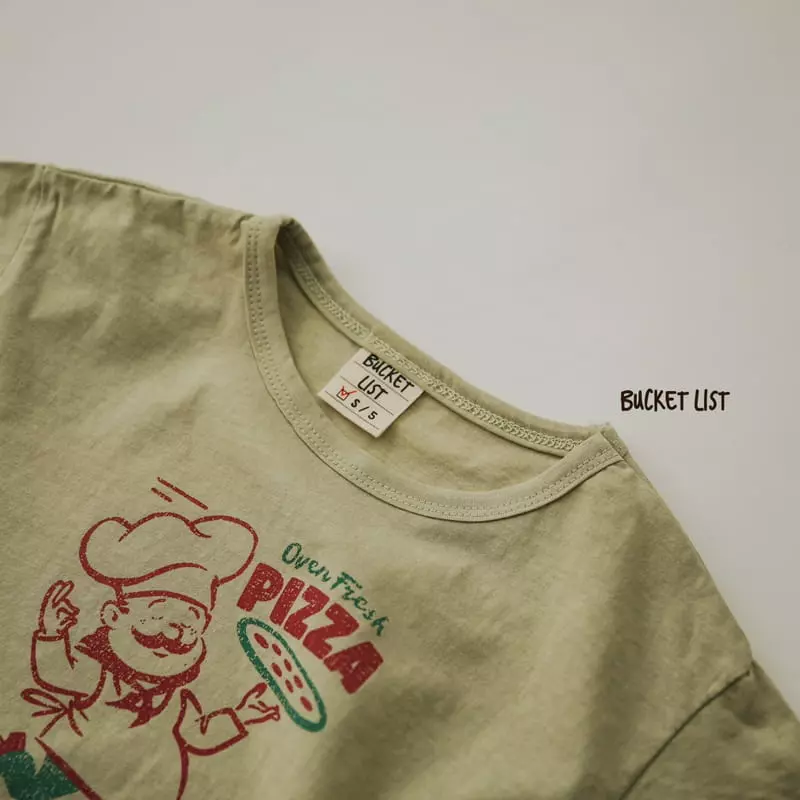 Bucket List - Korean Children Fashion - #discoveringself - Pizza Silket Tee - 5