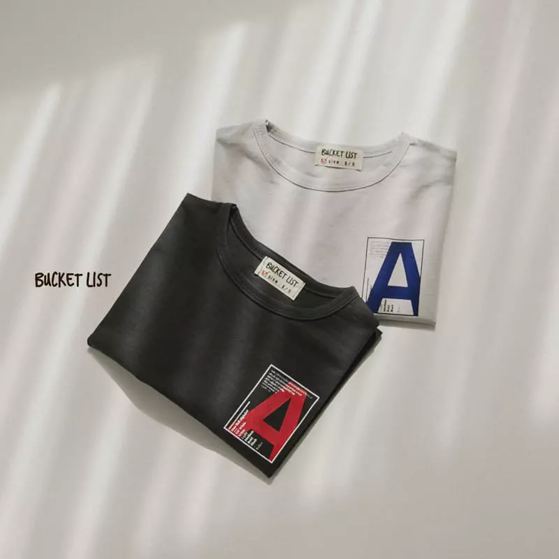 Bucket List - Korean Children Fashion - #discoveringself - Alpabet Silket Tee - 2