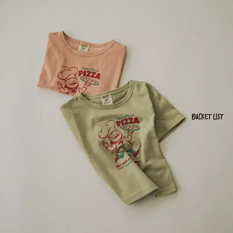 Bucket List - Korean Children Fashion - #kidsshorts - Pizza Silket Tee - 7