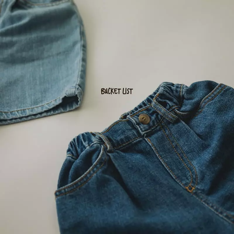 Bucket List - Korean Children Fashion - #kidsstore - Crunch Denim Shorts - 10