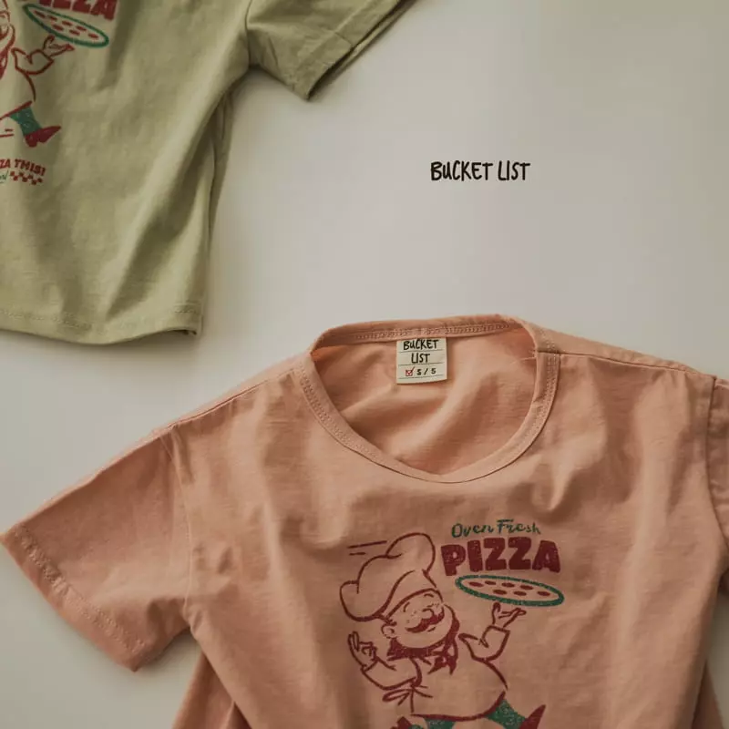 Bucket List - Korean Children Fashion - #littlefashionista - Pizza Silket Tee - 11
