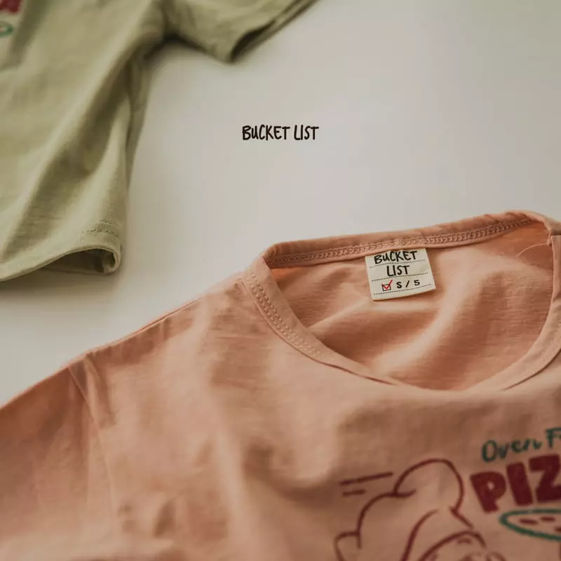 Bucket List - Korean Children Fashion - #magicofchildhood - Pizza Silket Tee - 12