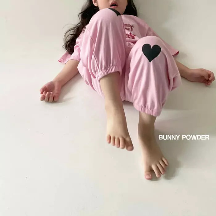 Bunny Powder - Korean Children Fashion - #childofig - Heart Jogger Pants - 11
