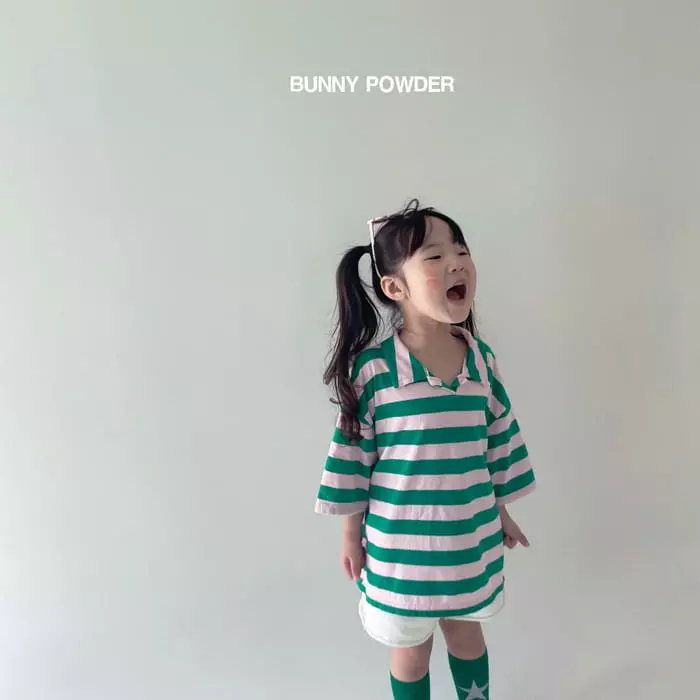 Bunny Powder - Korean Children Fashion - #kidsshorts - Summer Collar Tee - 9