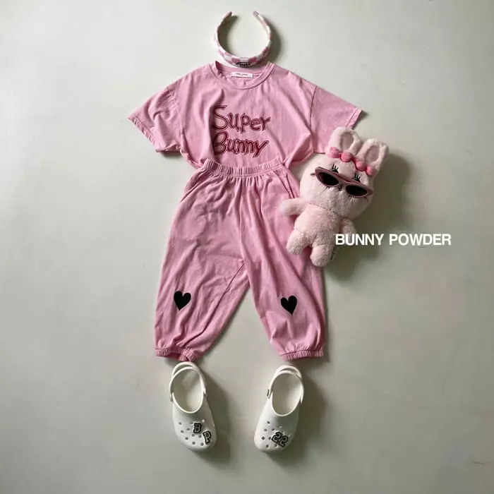 Bunny Powder - Korean Children Fashion - #littlefashionista - Heart Jogger Pants - 7