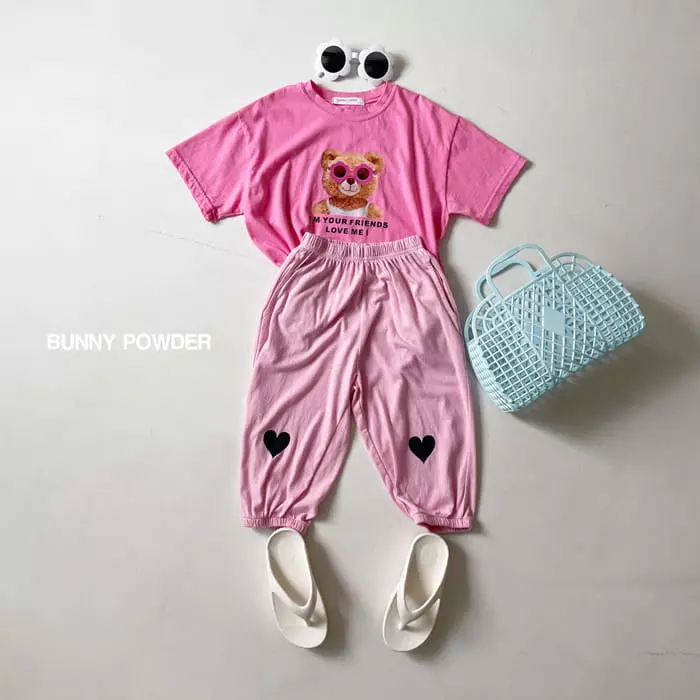 Bunny Powder - Korean Children Fashion - #prettylittlegirls - Heart Jogger Pants - 10