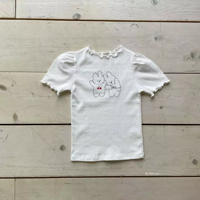 Buttercup - Korean Children Fashion - #Kfashion4kids - Cherry Rabbit Rib Short Sleeves Tee