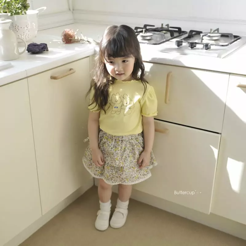 Buttercup - Korean Children Fashion - #childrensboutique - Cherry Rabbit Rib Short Sleeves Tee - 10