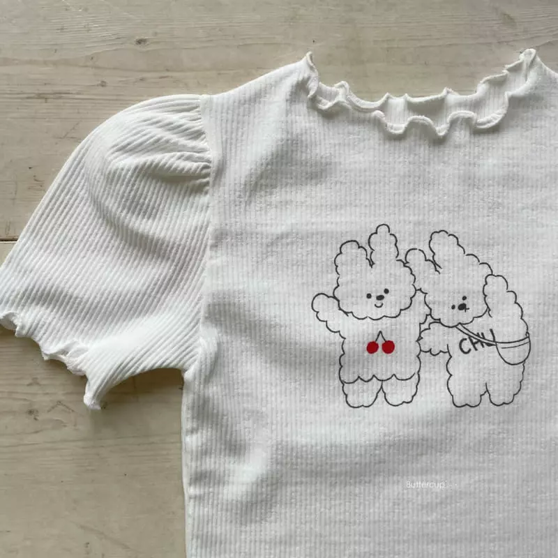 Buttercup - Korean Children Fashion - #magicofchildhood - Cherry Rabbit Rib Short Sleeves Tee - 3