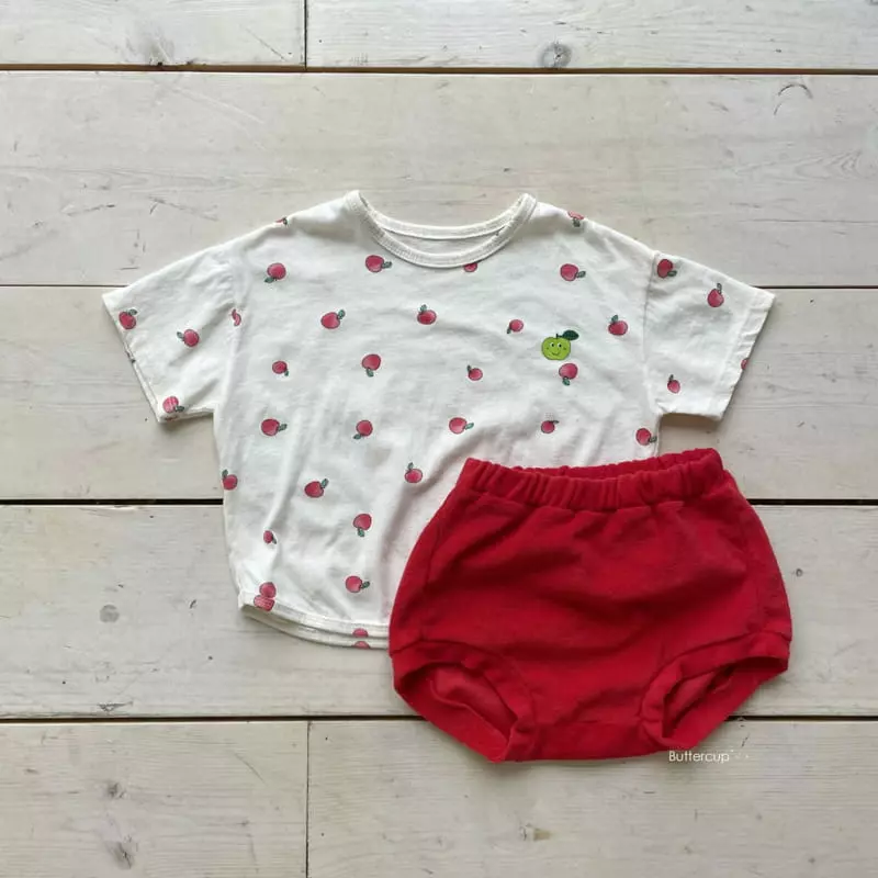 Buttercup - Korean Children Fashion - #prettylittlegirls - Apple Short Sleeves Tee - 6