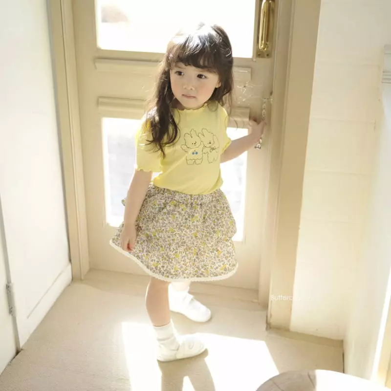 Buttercup - Korean Children Fashion - #stylishchildhood - Cherry Rabbit Rib Short Sleeves Tee - 8