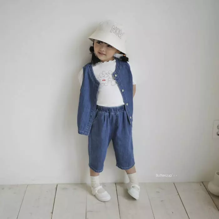 Buttercup - Korean Children Fashion - #toddlerclothing - Morden Denim Vest - 12