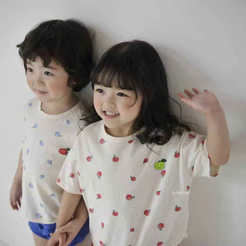 Buttercup - Korean Children Fashion - #toddlerclothing - Apple Short Sleeves Tee - 8