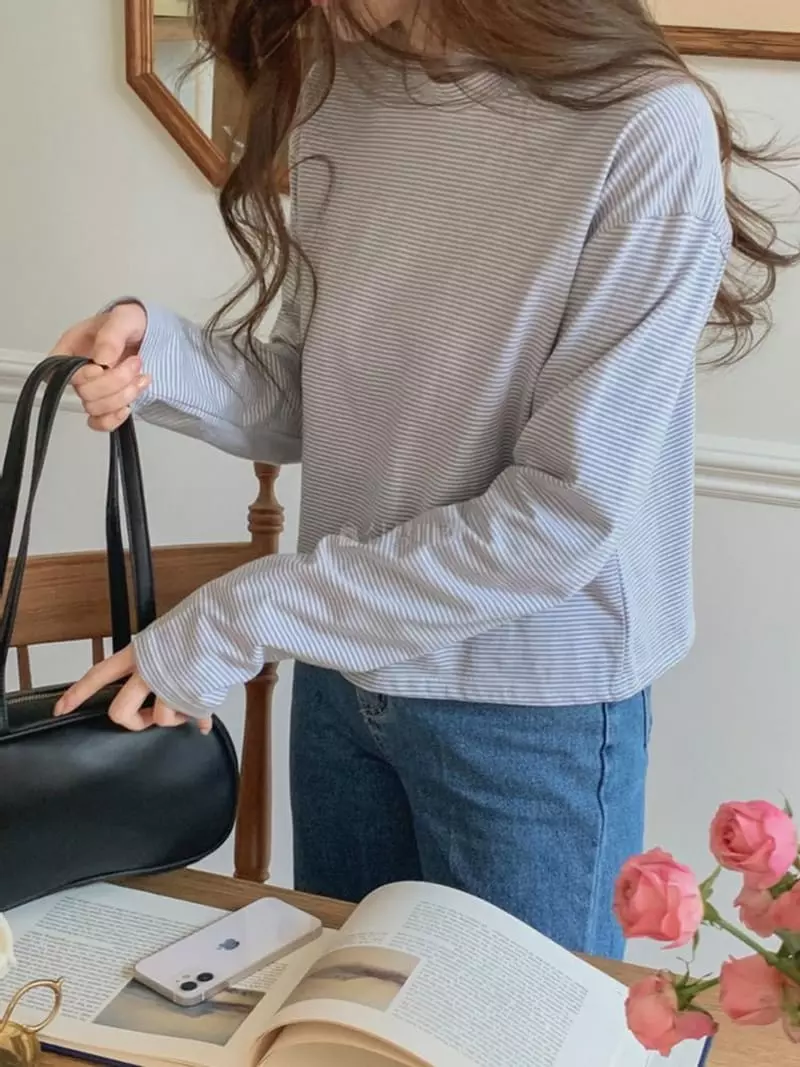 Chemi - Korean Women Fashion - #momslook - Pong Dang Stripes Tee
