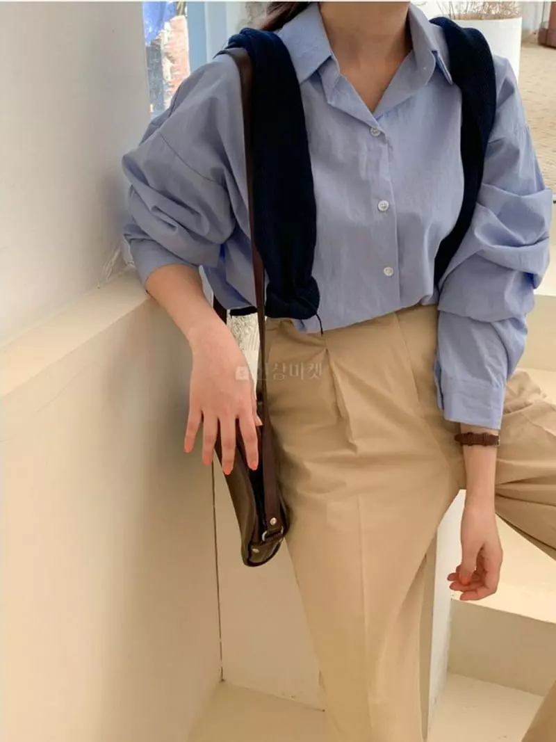 Chemi - Korean Women Fashion - #momslook - Overfit Daily Bio Shirt - 2