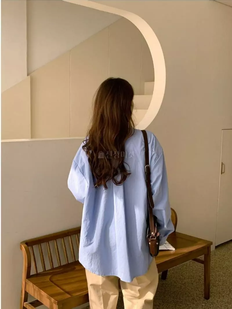Chemi - Korean Women Fashion - #momslook - Overfit Daily Bio Shirt - 3