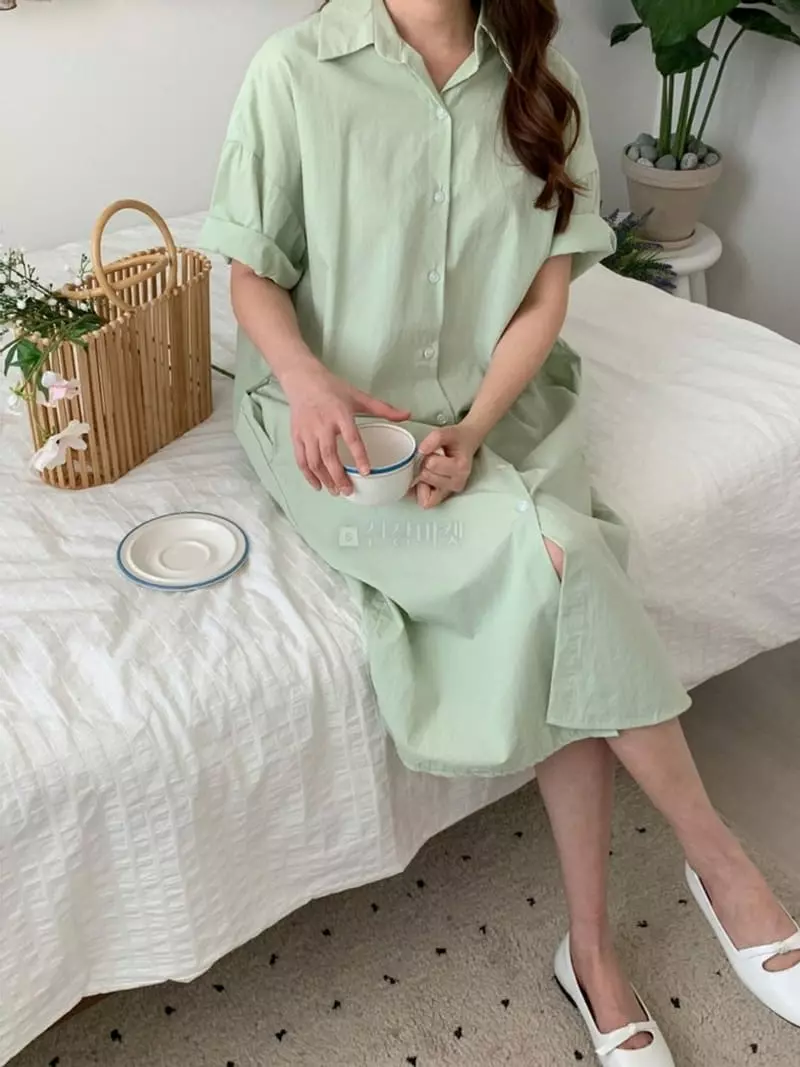 Chemi - Korean Women Fashion - #thelittlethings - Mie Shirt One-piece