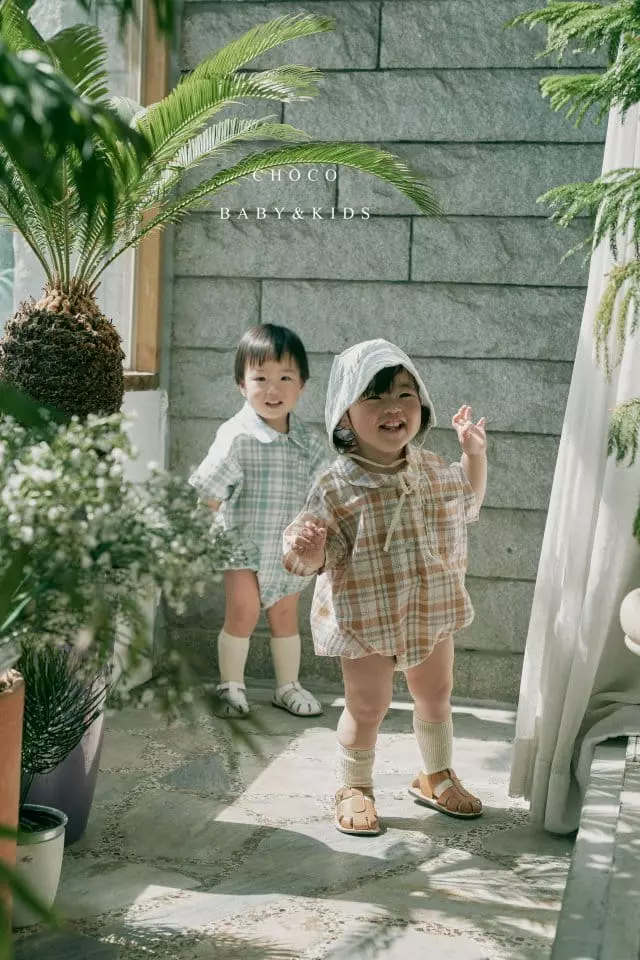 Choco bebe - Korean Baby Fashion - #babyfashion - Hats Check Bodysuit - 10