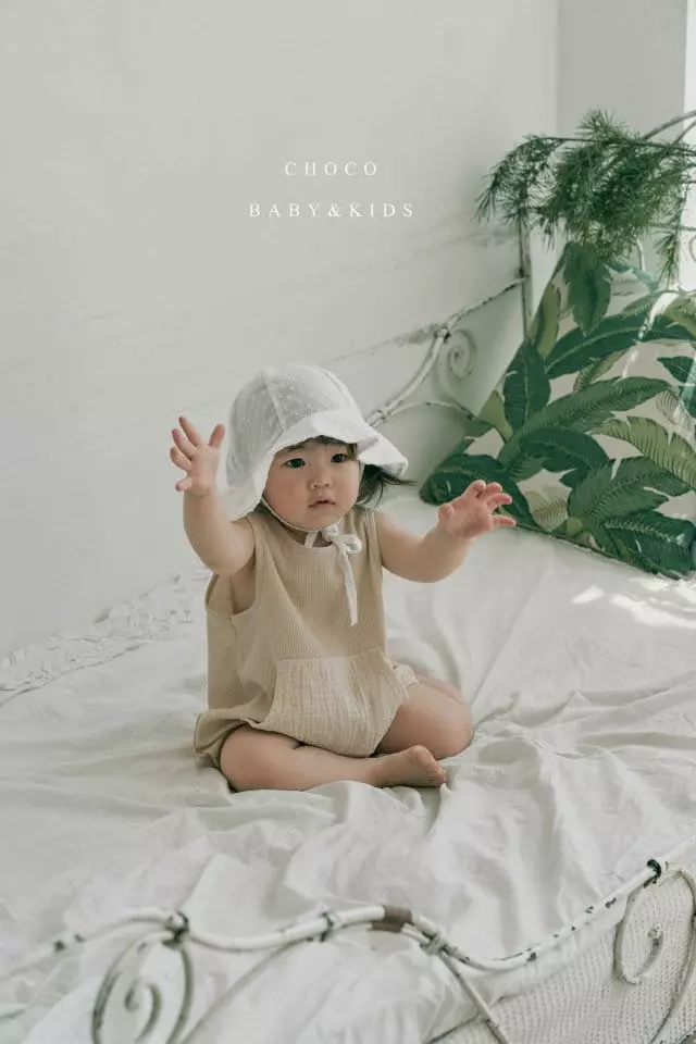 Choco bebe - Korean Baby Fashion - #babygirlfashion - Waffle Kangaroo Sleeveless Bodysuit - 9