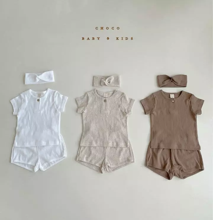 Choco bebe - Korean Baby Fashion - #babygirlfashion - Summer Wasywear Tee Pants Hairband Set